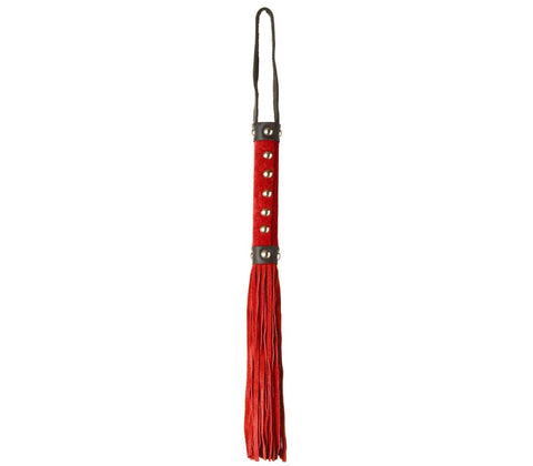 Love In Leather Studded Suede BDSM Play Flogger Premium Impact Sex Toy - Whips And Crops