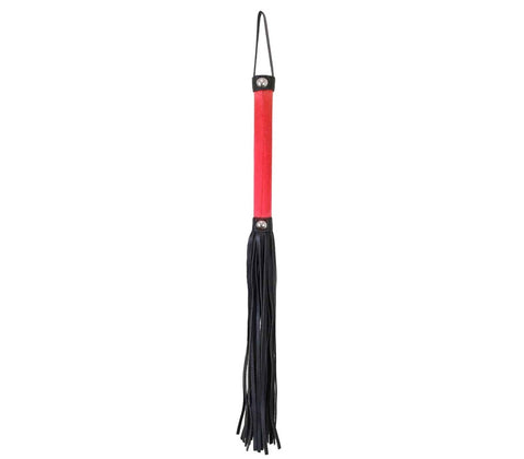 Love In Leather Satin Handle Flogger With Leather Tails Vegan BDSM Impact - Whips And Crops
