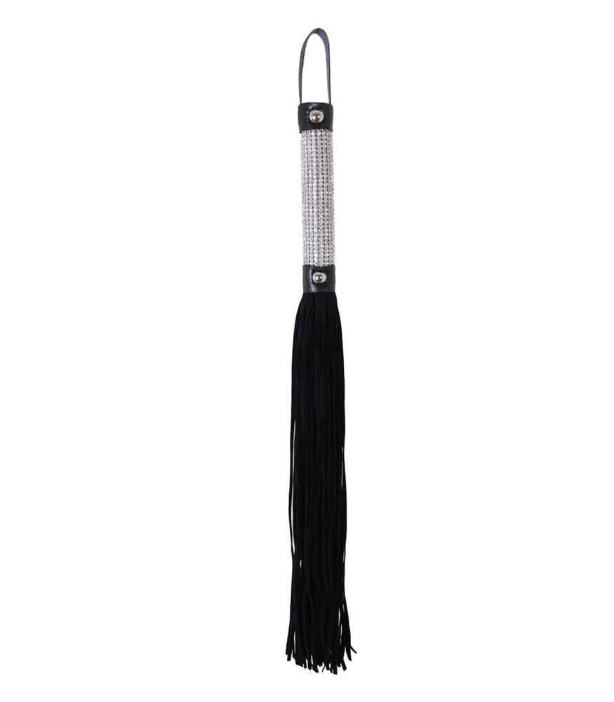 Love In Leather Sparkly Rhinestone Handle BDSM Flogger Glamorous Impact Play - Default Title - Whips And Crops