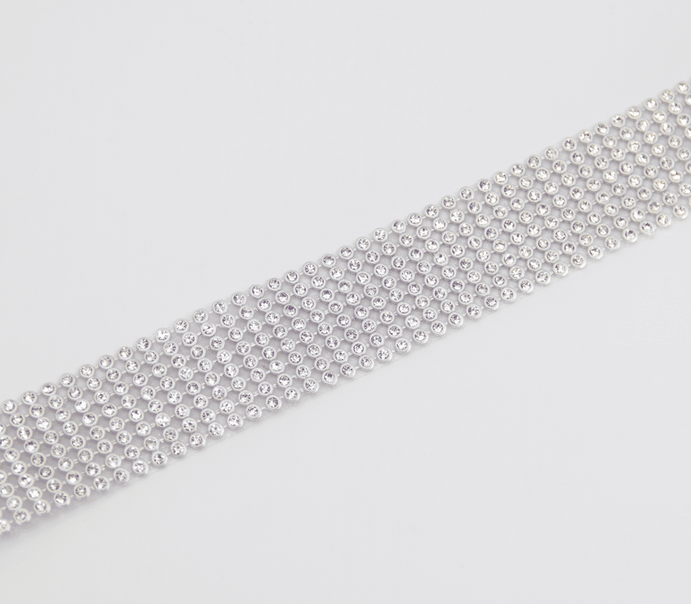 Love In Leather BDSM Play Diamante Choker with Diamante Mesh and Flexible - - Collars and Leads