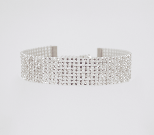 Love In Leather BDSM Play Diamante Choker - Default Title - Collars and Leads