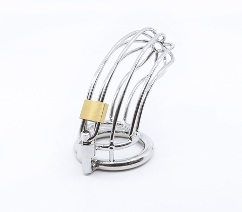 Love In Leather Zinc Alloy Bird Cage Chastity Device - Male Chastity