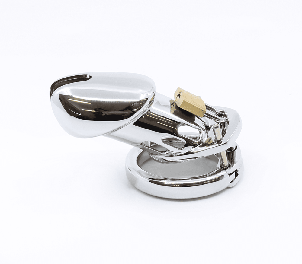 Love In Leather Moulded Shaft Male Chastity Cage The Straitjacket - 40mm - Male Chastity