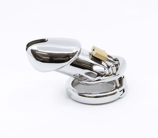 Love In Leather Moulded Shaft Male Chastity Cage - 40mm - Male Chastity