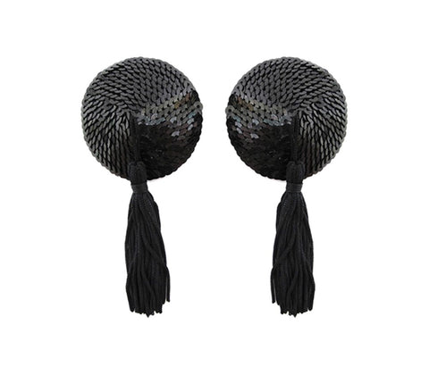 Love In Leather Round Sequin Nipple Tassels with Premium Sequin Design - Breast and Nipple Toys
