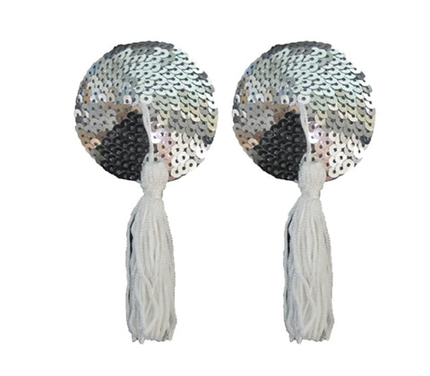Love In Leather Round Sequin Nipple Tassels with Premium Sequin Design - Breast and Nipple Toys