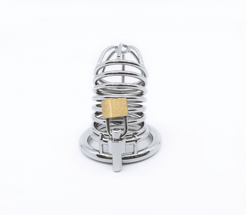 Love In Leather Chrome Male Chastity Cock Cage Gates Of Hell - Male Chastity