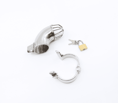 Love In Leather The Hannibal Male Chastity Cock Cage with Hinged Ring System - Male Chastity