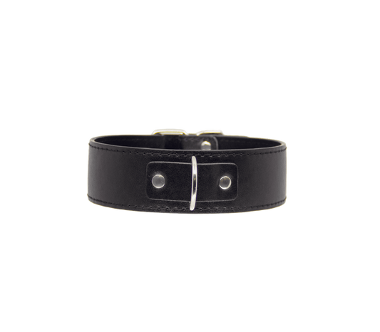 Berlin Baby BDSM Play Unlined PU Collar and Lead - Black - Collars and Leads