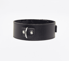 Berlin Baby Fur Lined PU Collar and Lead Set - Black - Collars and Leads