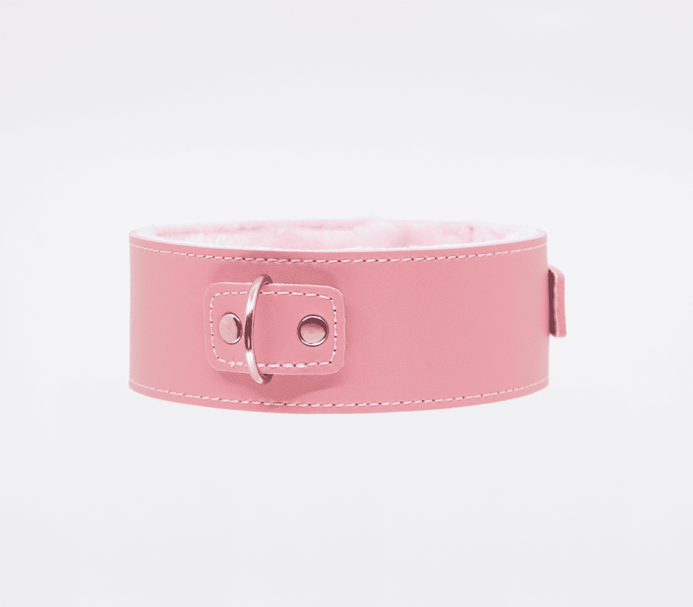 Berlin Baby Fur Lined PU Collar and Lead Set - Pink - Collars and Leads
