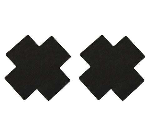 Love In Leather Satin Cross Women Nipple Pasties Cross Shape Design - Breast and Nipple Toys