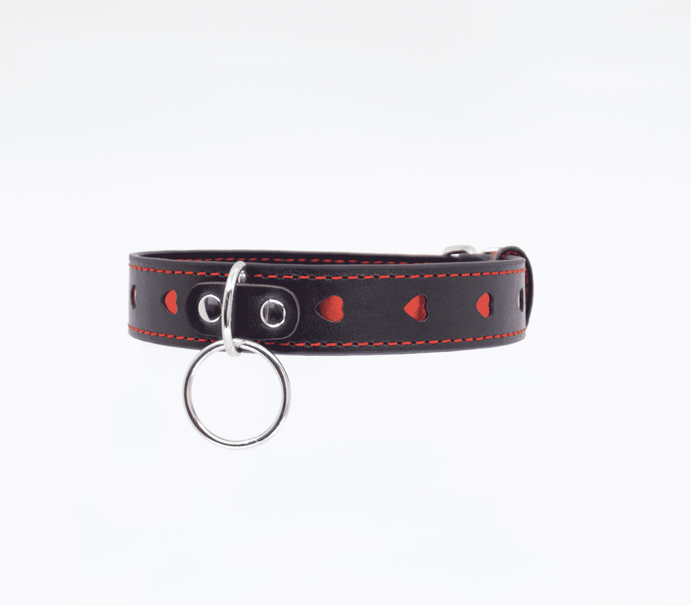 Berlin Baby Metallic Red Love Heart Collar - Default Title - Collars and Leads