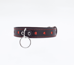Berlin Baby Metallic Red Love Heart Collar - Default Title - Collars and Leads
