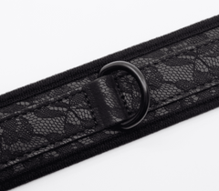 Berlin Baby Lace Printed BDSM Leather Collar - - Collars and Leads