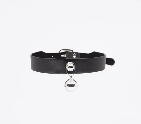 Berlin Baby Faux Flat Leather Cat Collar with Bell for Pet Play - Collars and Leads