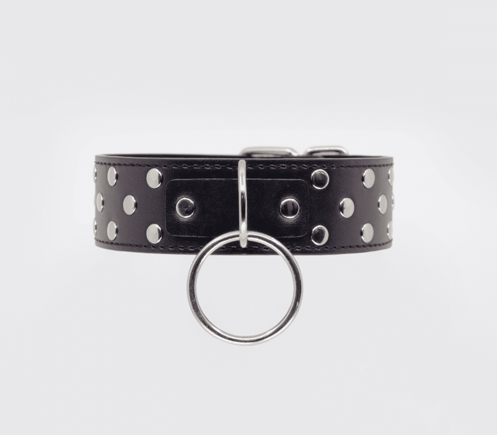 Berlin Baby Black Studded BDSM Play Collar - - Collars and Leads