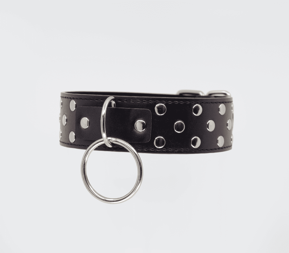 Berlin Baby Black Studded BDSM Play Collar - Default Title - Collars and Leads
