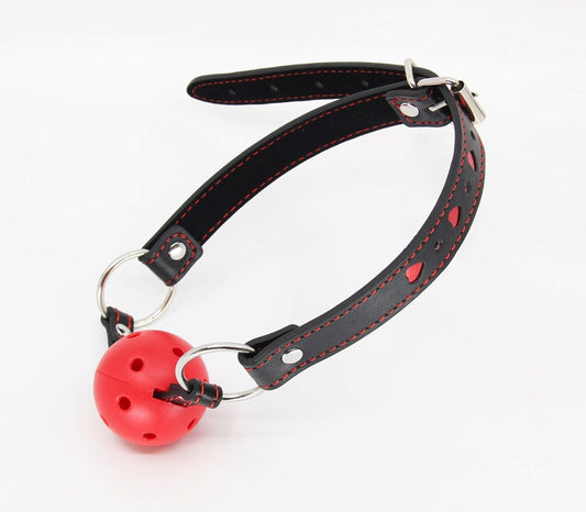 Berlin Baby Heart Inlay Faux Beather BDSM Gag - Default Title - Bondage Gags and Bits