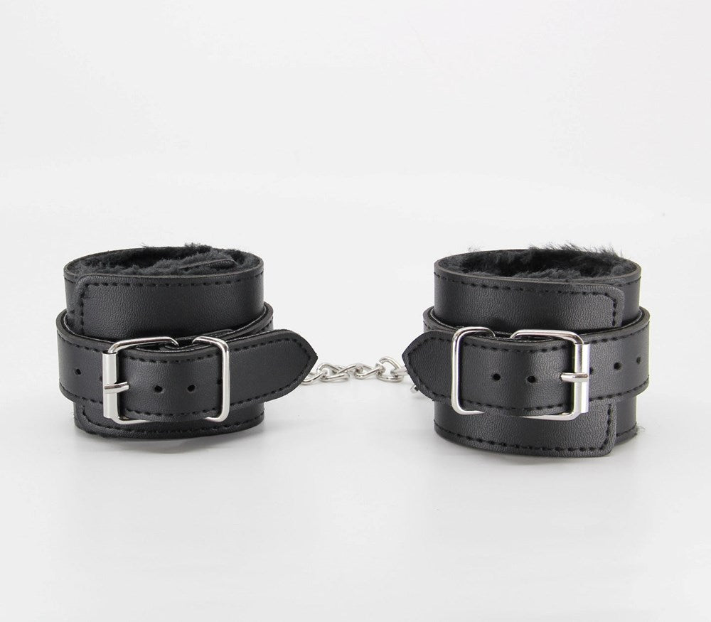 Berlin Baby Faux Fur Lined Leatherette Wrist Restraint - - Cuffs And Restraints