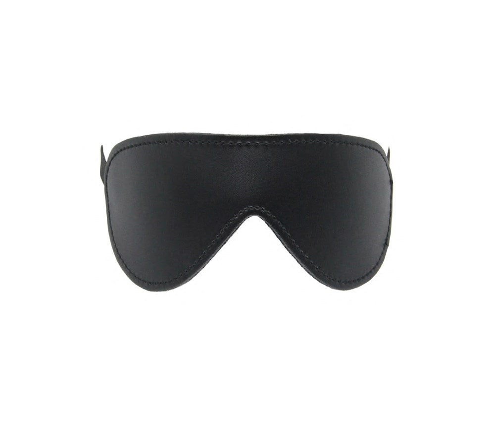 Berlin Baby Faux Leather Blindfold with Faux Fur Lining - Black - Masks And Blindfolds
