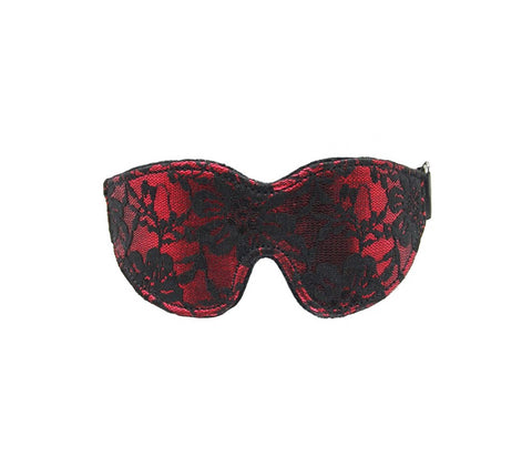 Berlin Baby BDSM Play Satin & Lace Blindfold with Faux Fur Lining - Masks And Blindfolds