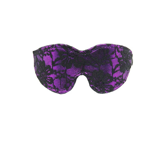 Berlin Baby BDSM Play Satin & Lace Blindfold - Purple - Masks And Blindfolds