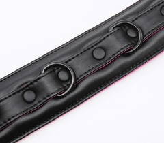 Berlin Baby Padded Faux Flat Leather BDSM Collar - - Collars and Leads