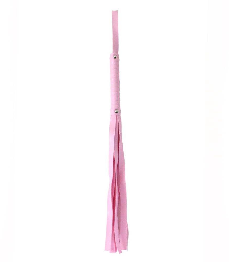 Berlin Baby Basic PU Leather Bondage Flogger - Pink - Whips And Crops