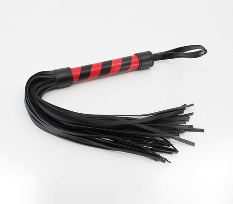 Berlin Baby Black and Red Striped BDSM Flogger Premium Impact Play Tool - Whips And Crops