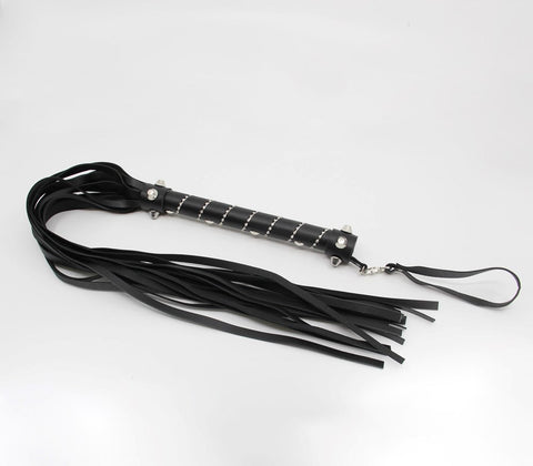 Berlin Baby Chain Handle BDSM Play Flogger with Decorative Chain Inlay - Whips And Crops