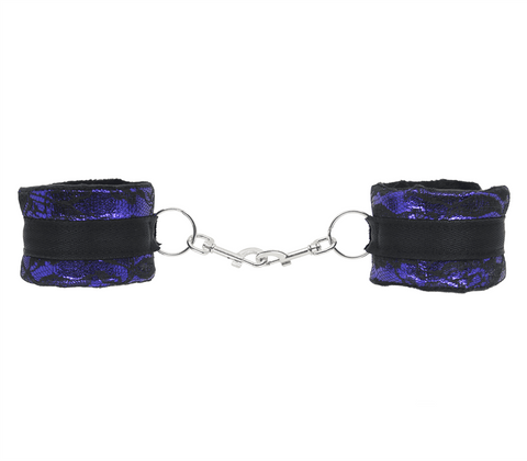 Berlin Baby Satin and Lace Bondage Wrist Cuffs with Plush Comfort Lining - Cuffs And Restraints