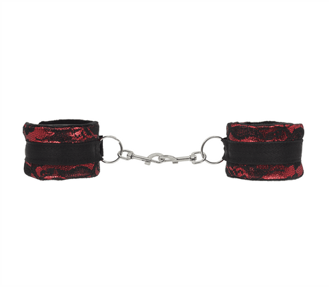 Berlin Baby Satin and Lace Bondage Wrist Cuffs with Plush Comfort Lining - Cuffs And Restraints
