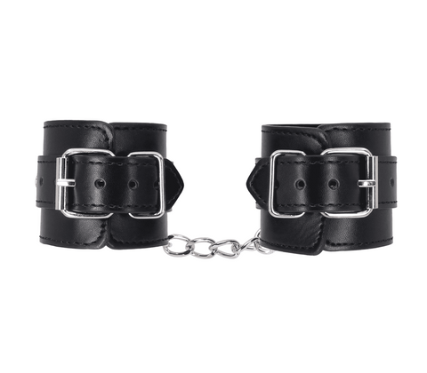 Berlin Baby Unlined Faux Leather Wrist Cuffs with Double Rivet Construction - Cuffs And Restraints
