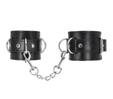 Berlin Baby Unlined Faux Leather Wrist Cuffs with Double Rivet Construction - Cuffs And Restraints