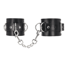 Berlin Baby Unlined Faux Leather Wrist Cuffs - Black - Cuffs And Restraints