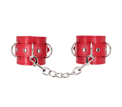 Berlin Baby Unlined Faux Leather Wrist Cuffs - Red - Cuffs And Restraints