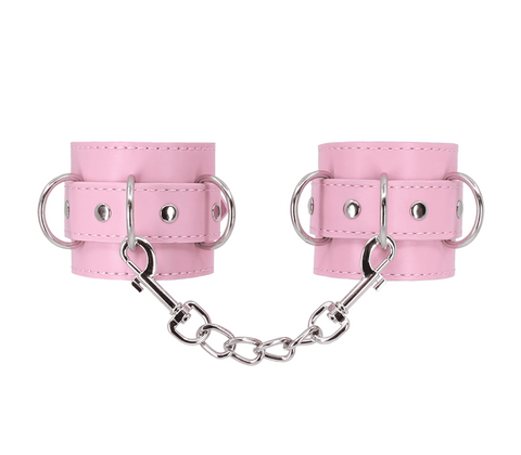 Berlin Baby Unlined Faux Leather Wrist Cuffs with Double Rivet Construction - Cuffs And Restraints
