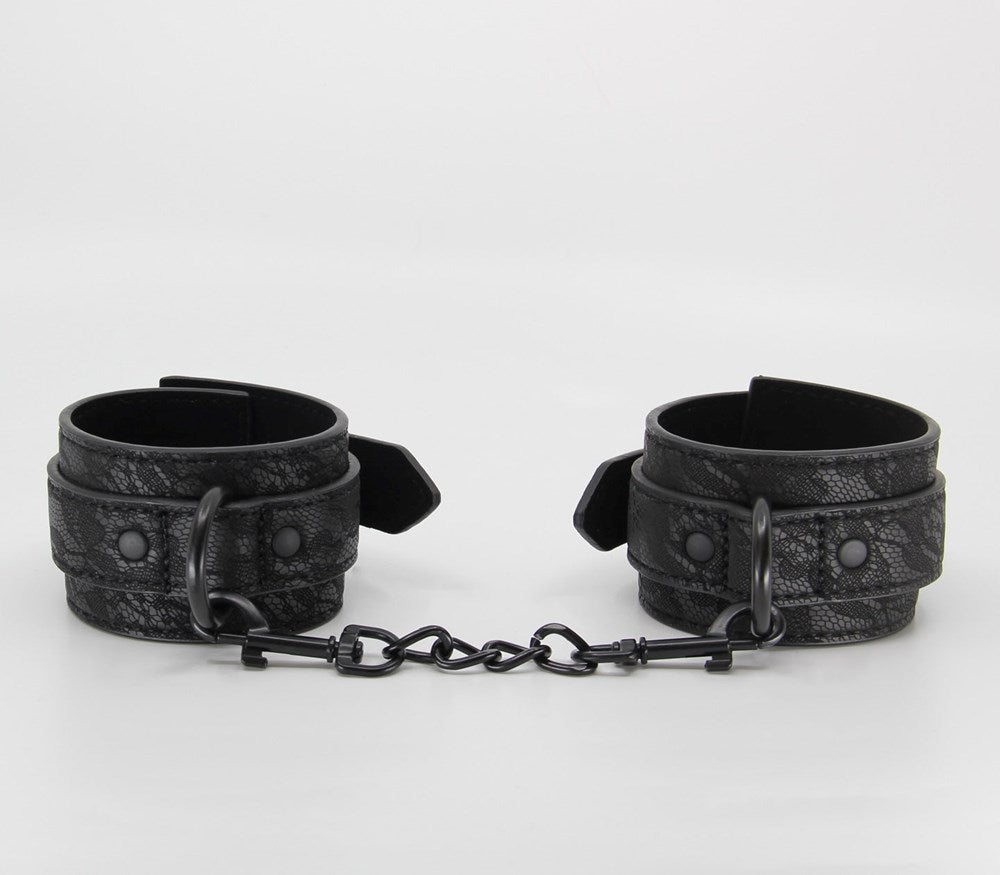 Berlin Baby Black Lace Printed Wrist Restraints - Default Title - Cuffs And Restraints