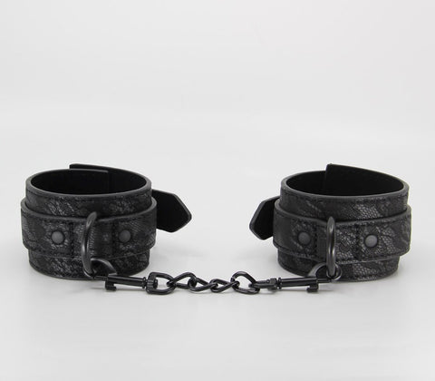 Berlin Baby Black Lace Printed Wrist Restraints with Neoprene Construction - Cuffs And Restraints