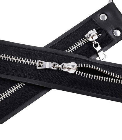 Love In Leather Mens Cross Front Neoprene Body Brace with Dual Front Zips - Cuffs And Restraints