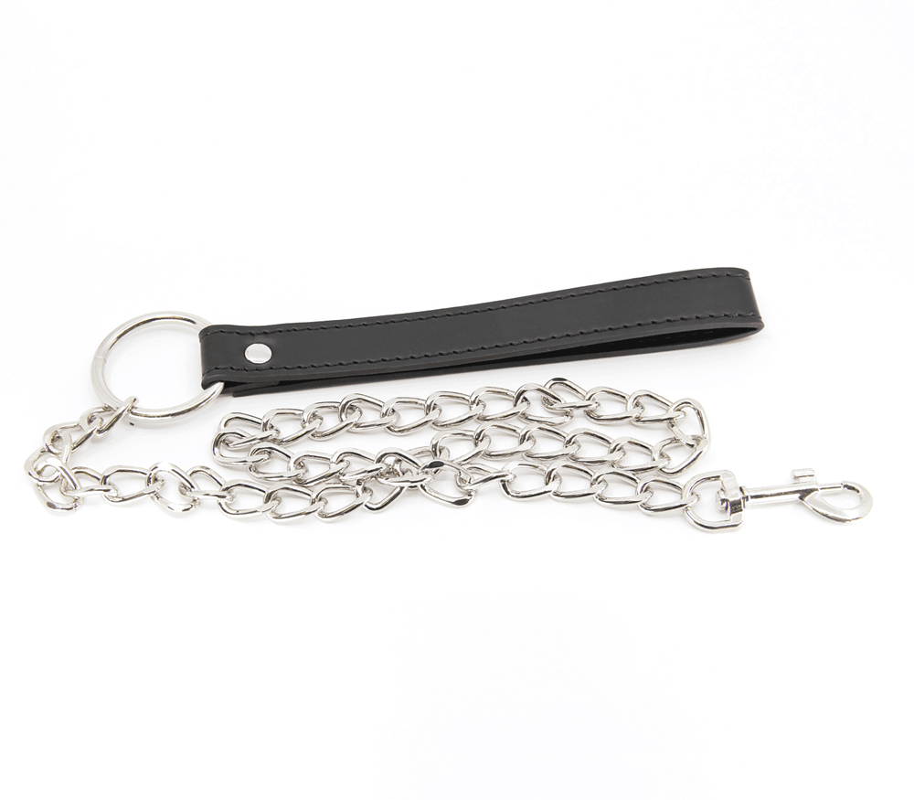 Berlin Baby Faux Leather Handle Chain Lead - - Collars and Leads