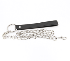 Berlin Baby Faux Leather Handle Chain Lead - - Collars and Leads