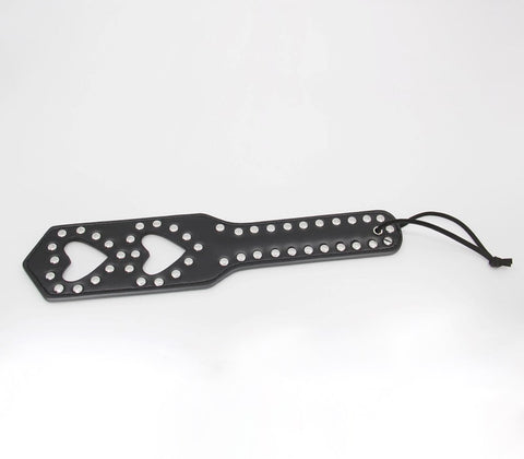 Berlin Baby Silver Studded Detail Heart Paddle Laser Cut Impact Design - Paddles And Slappers