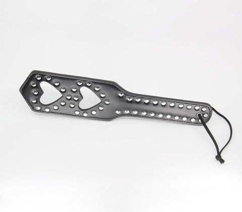 Berlin Baby Silver Studded Detail Heart Paddle Laser Cut Impact Design - Paddles And Slappers