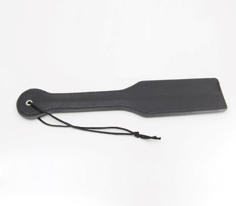 Berlin Baby Plain Black Faux Leather Paddle Steel Core BDSM Impact Play - Paddles And Slappers