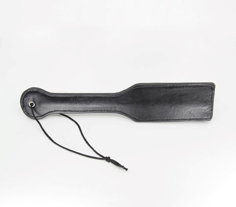 Berlin Baby Plain Black Faux Leather Paddle Steel Core BDSM Impact Play - Paddles And Slappers
