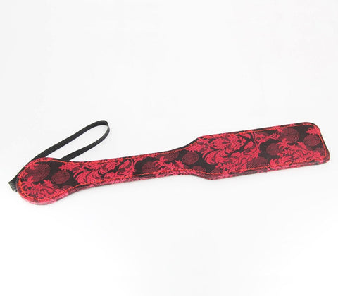 Berlin Baby Jacquard Print BDSM Play Paddle Premium Red Satin Impact Toy - Paddles And Slappers