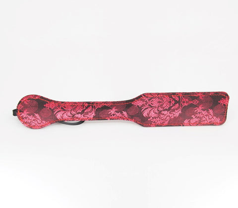 Berlin Baby Jacquard Print BDSM Play Paddle Premium Red Satin Impact Toy - Paddles And Slappers