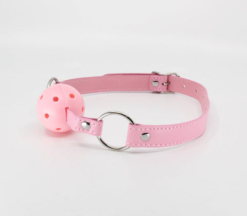 Berlin Baby Breathable Faux Leather Gag Baby Pink with Ventilated Safety Design - Bondage Gags and Bits